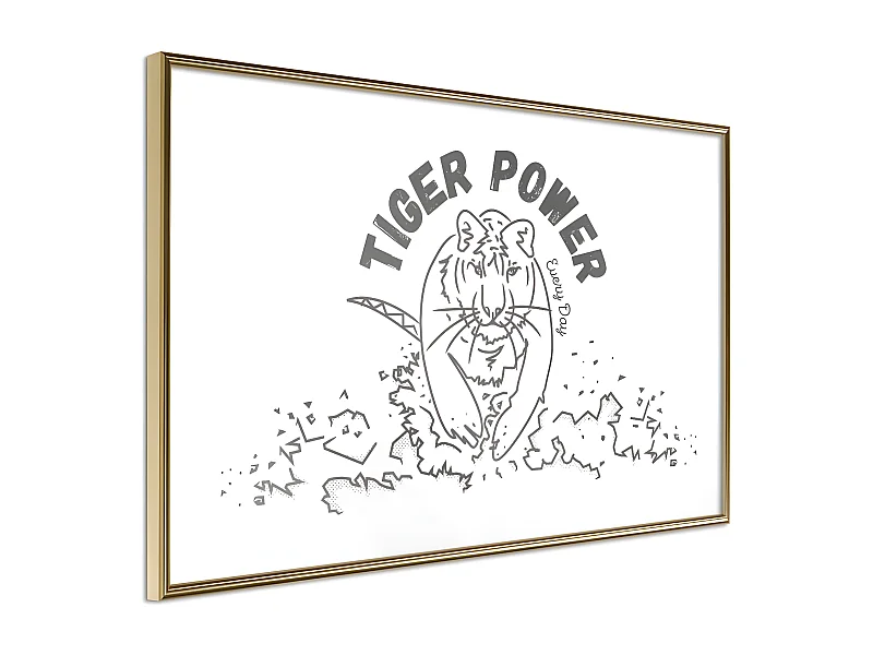 Affiche Murale Encadrée "Inner Tiger" 45 x 30 cm Or