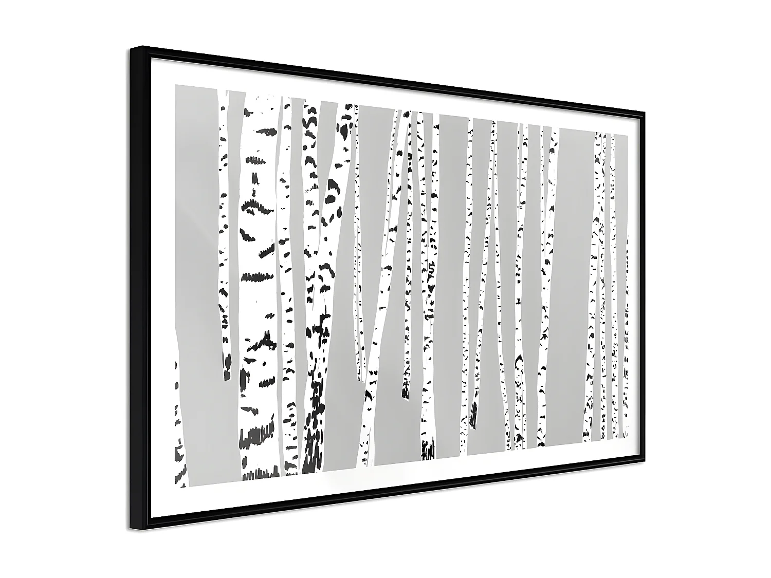 Affiche Murale Encadrée "Birch Wood " 30 x 20 cm Noir