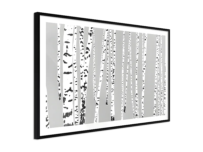Affiche Murale Encadrée "Birch Wood " 30 x 20 cm Noir