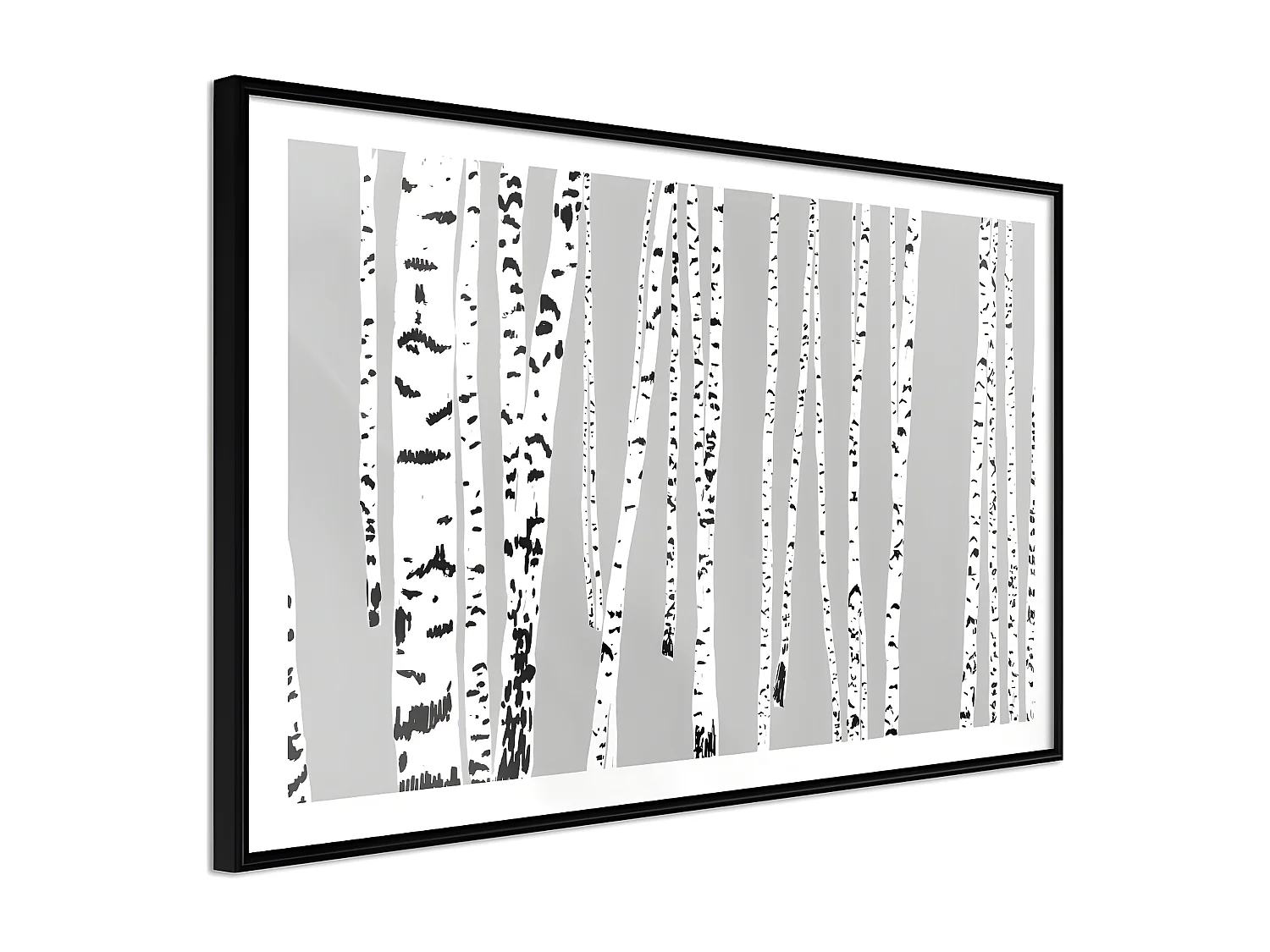 Affiche Murale Encadrée "Birch Wood " 60 x 40 cm Noir