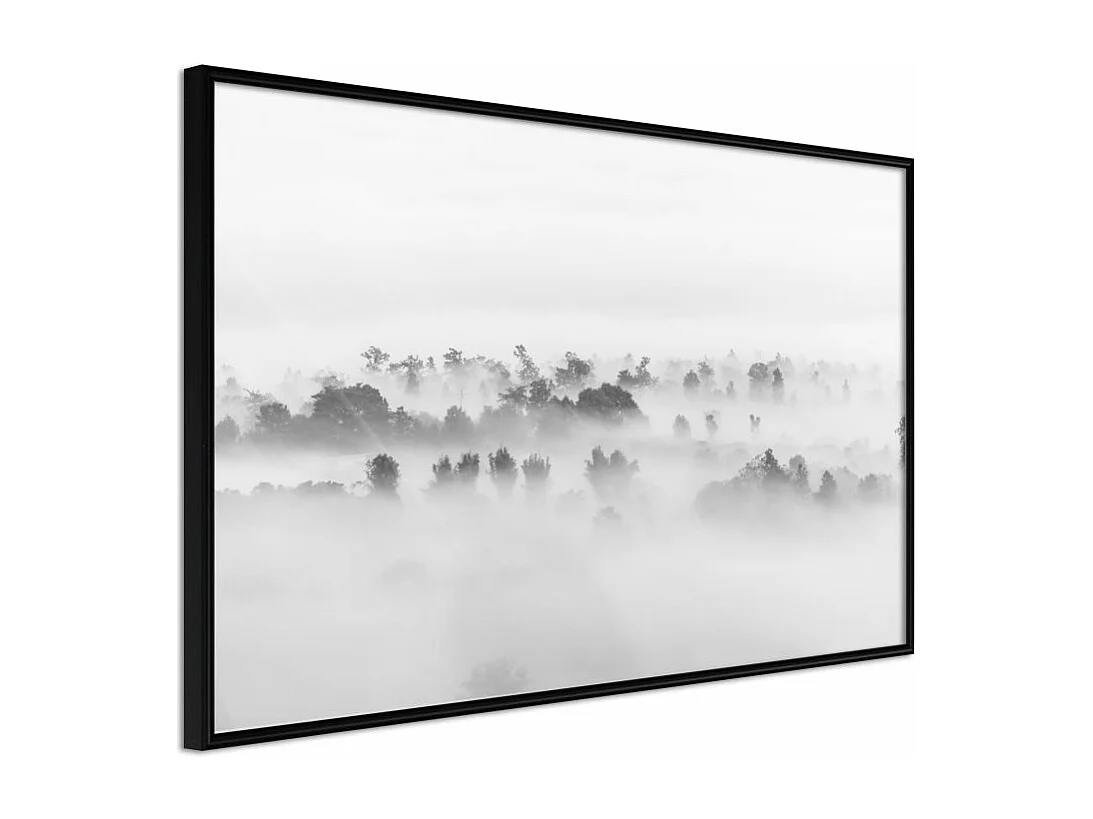 Affiche Murale Encadrée "Fog Over the Forest" 30 x 20 cm Noir