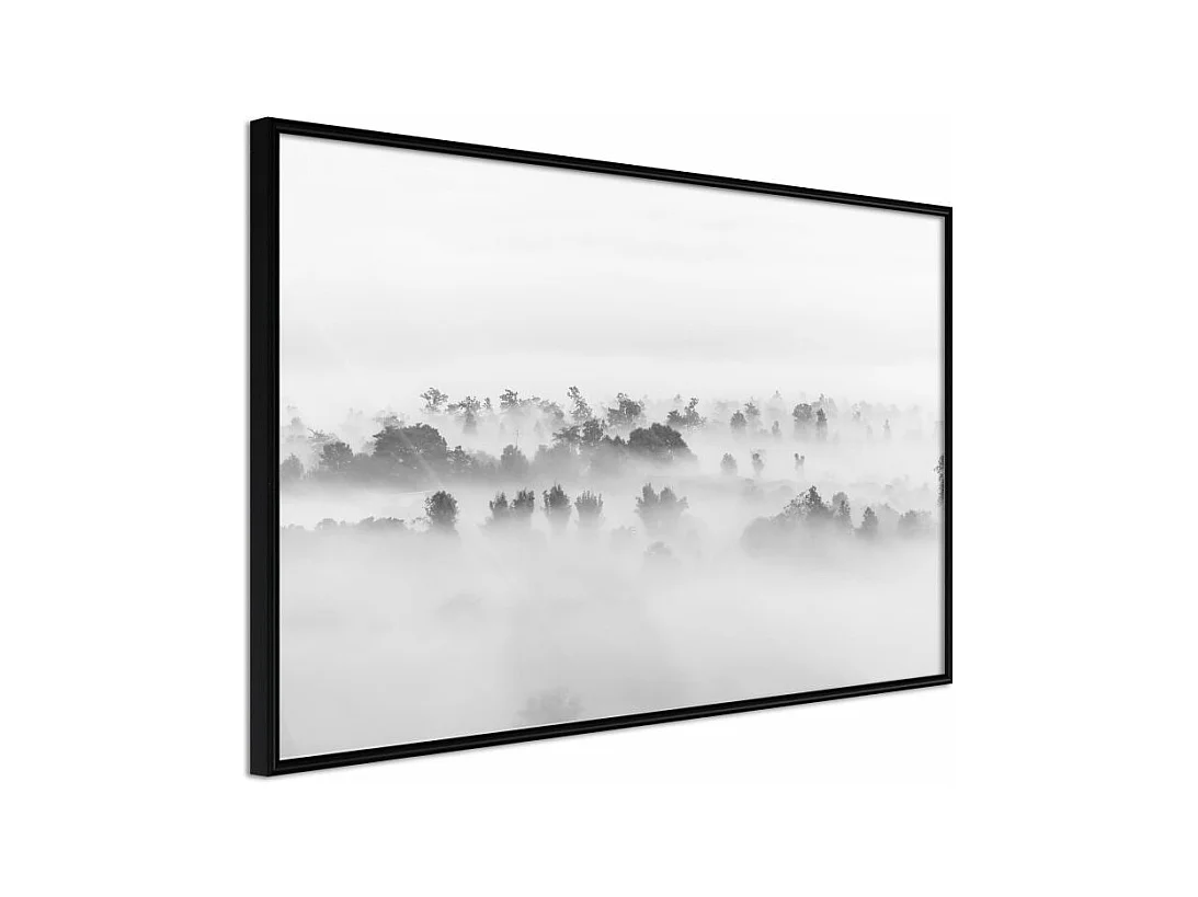 Affiche Murale Encadrée "Fog Over the Forest" 30 x 20 cm Noir