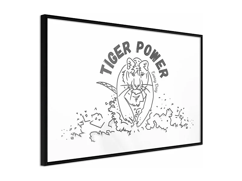 Affiche Murale Encadrée "Inner Tiger" 45 x 30 cm Noir