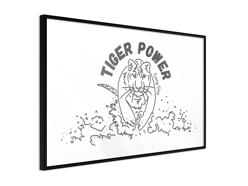 Affiche Murale Encadrée "Inner Tiger" 45 x 30 cm Noir