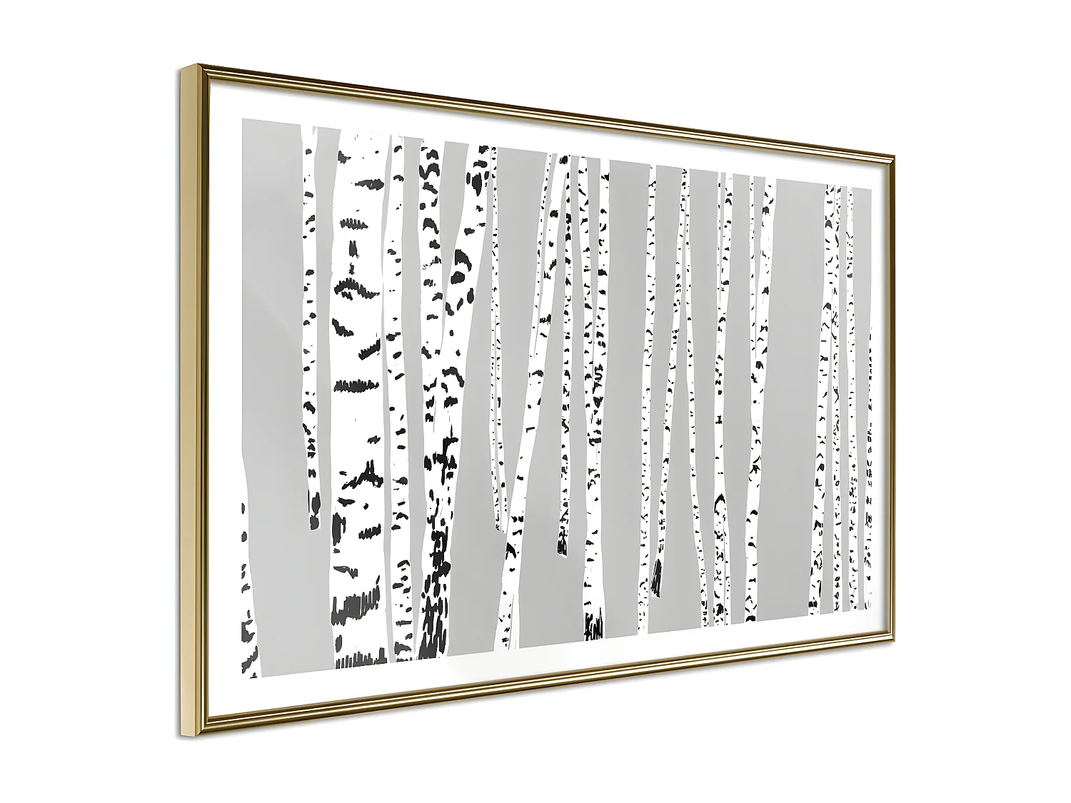 Affiche Murale Encadrée "Birch Wood " 30 x 20 cm Or