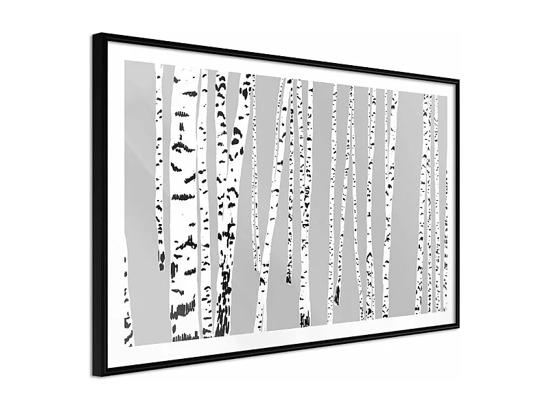 Affiche Murale Encadrée "Birch Wood " 90 x 60 cm Noir