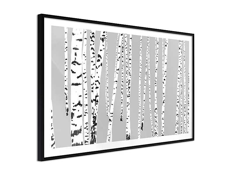 Affiche Murale Encadrée "Birch Wood " 45 x 30 cm Noir