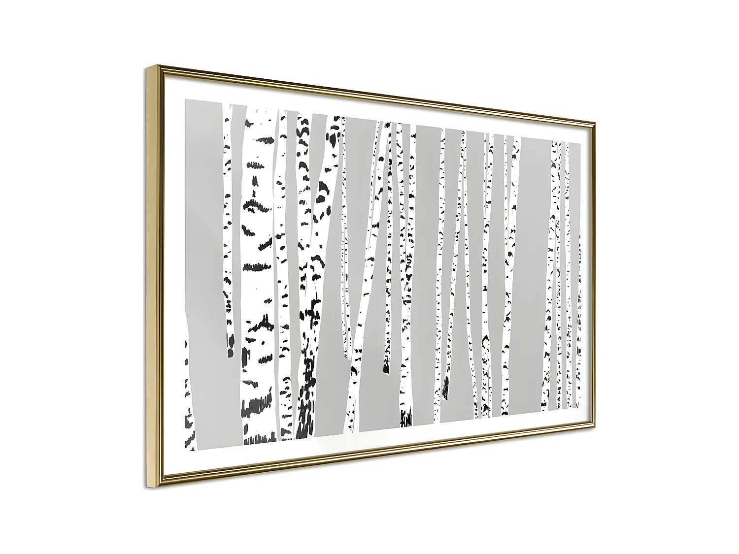 Affiche Murale Encadrée "Birch Wood " 45 x 30 cm Or