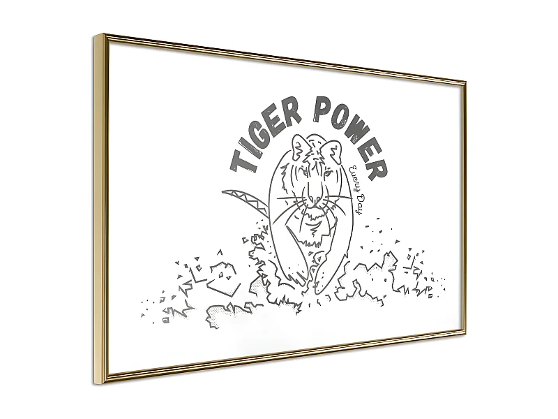 Affiche Murale Encadrée "Inner Tiger" 60 x 40 cm Or
