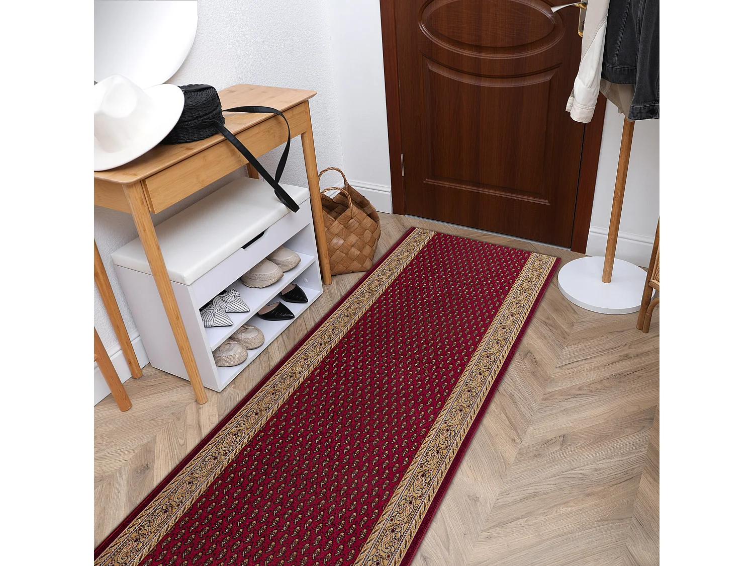 TAPIS DE COULOIR ANTIDÉRAPANT INCA bordeaux 80x470 cm