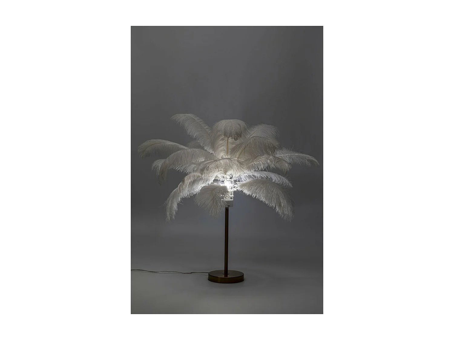 Tischleuchte Feather Palm Weiß 60cm