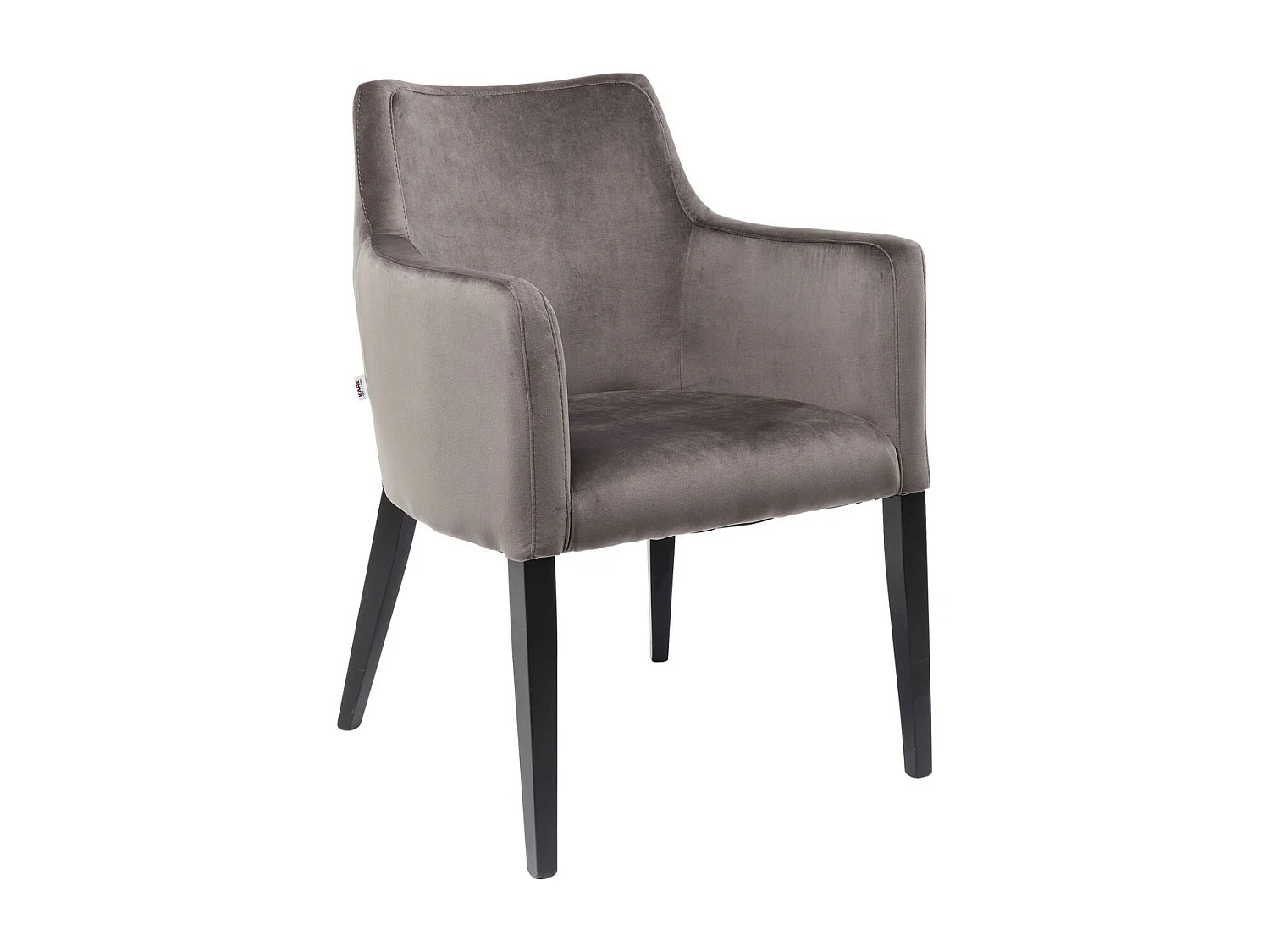 Sedia con braccioli Black Mode velluto grigio