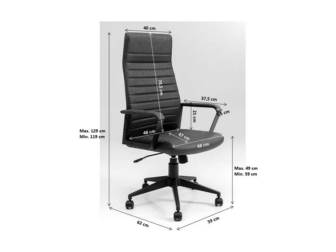 Chaise de bureau pivotante Labora dossier haut