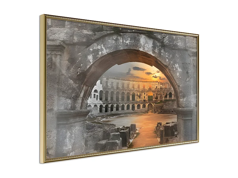 Affiche Murale Encadrée "Sunset in the Ancient City" 30 x 20 cm Or