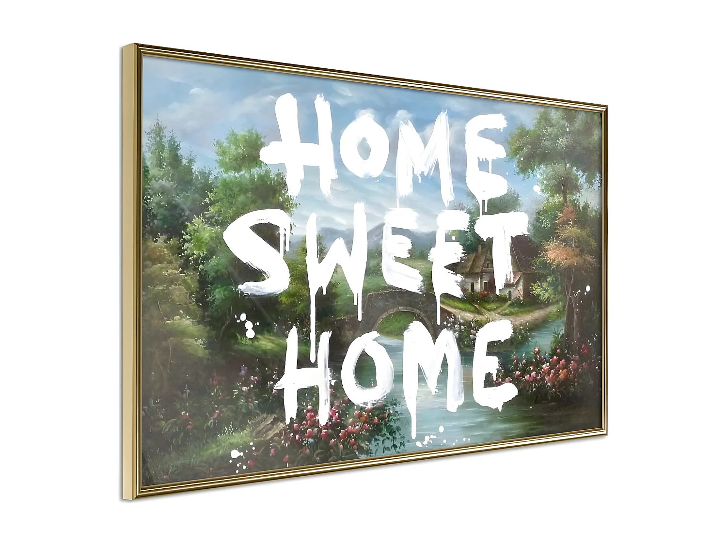 Affiche Murale Encadrée "There's No Place Like Home" 45 x 30 cm Or