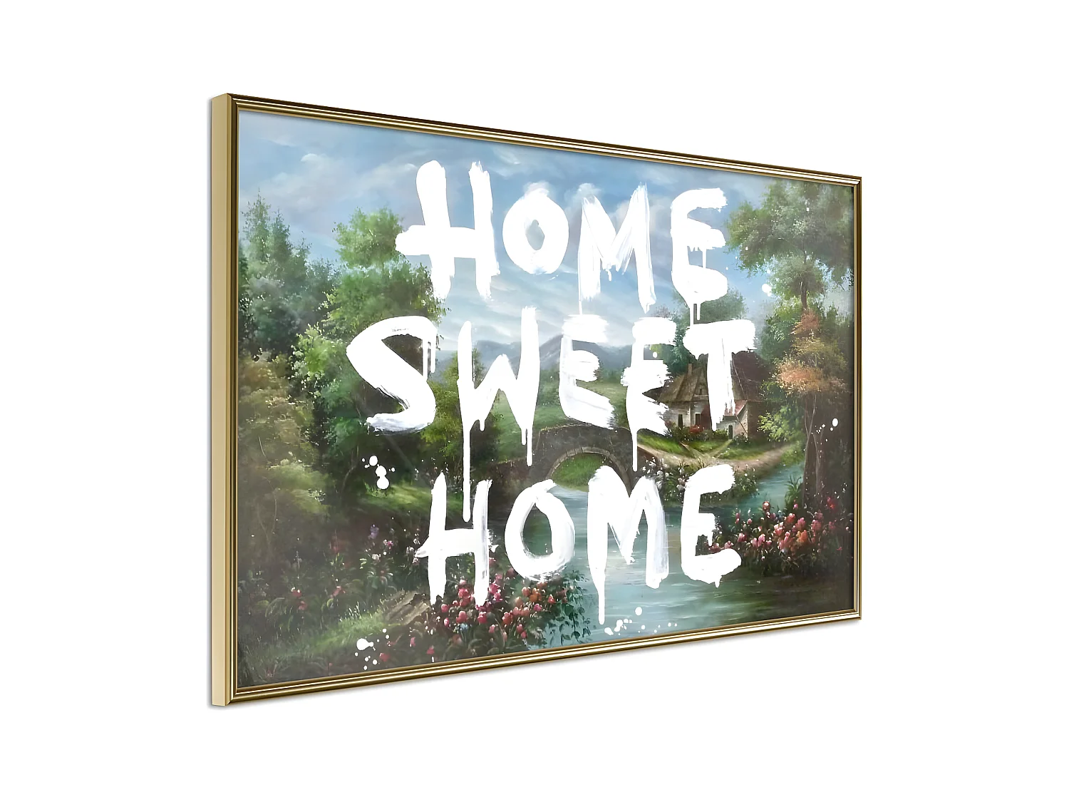 Affiche Murale Encadrée "There's No Place Like Home" 60 x 40 cm Or