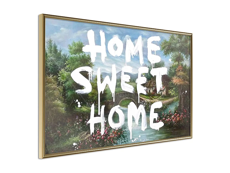 Affiche Murale Encadrée "There's No Place Like Home" 60 x 40 cm Or