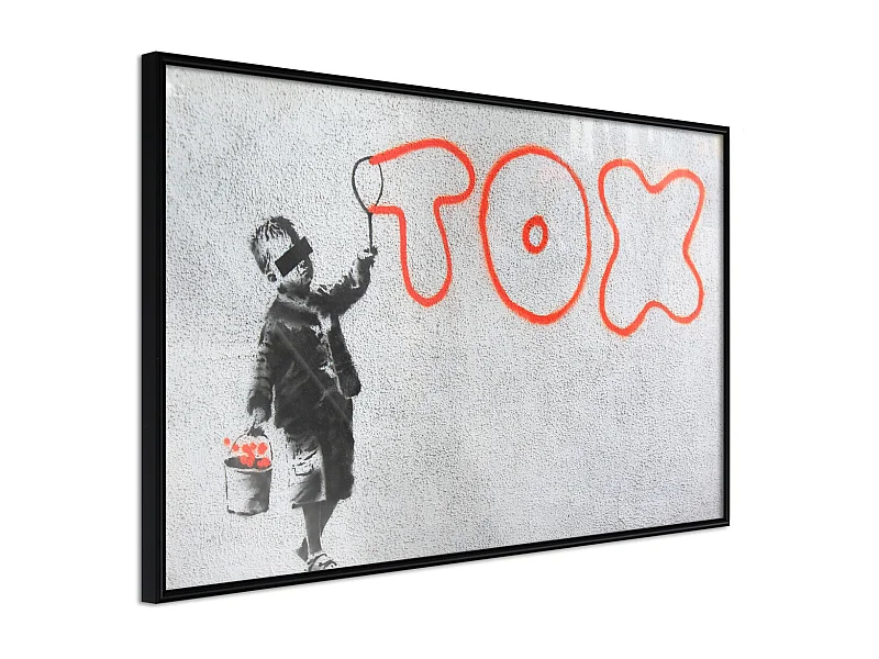 Affiche Murale Encadrée "Banksy Tox" 30 x 20 cm Noir