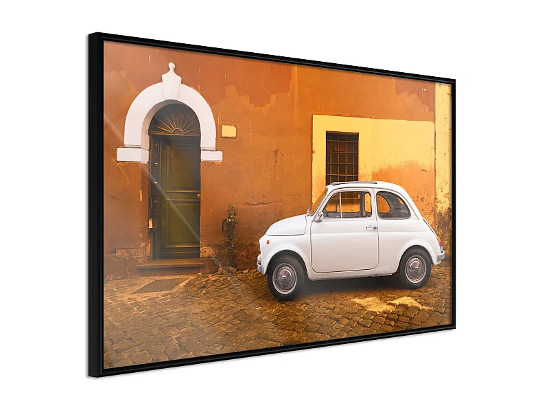 Affiche Murale Encadrée "White Car" 45 x 30 cm Noir
