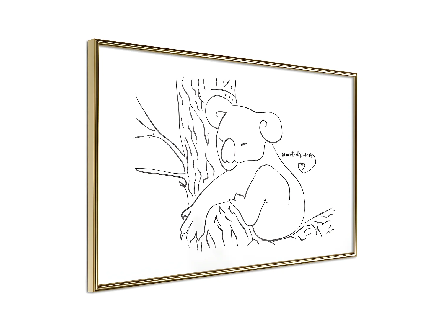 Affiche Murale Encadrée "Resting Koala" 60 x 40 cm Or