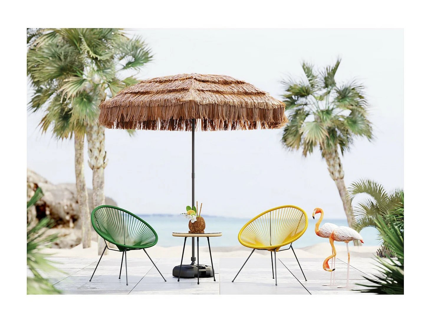 Pied de parasol Hawaii noir