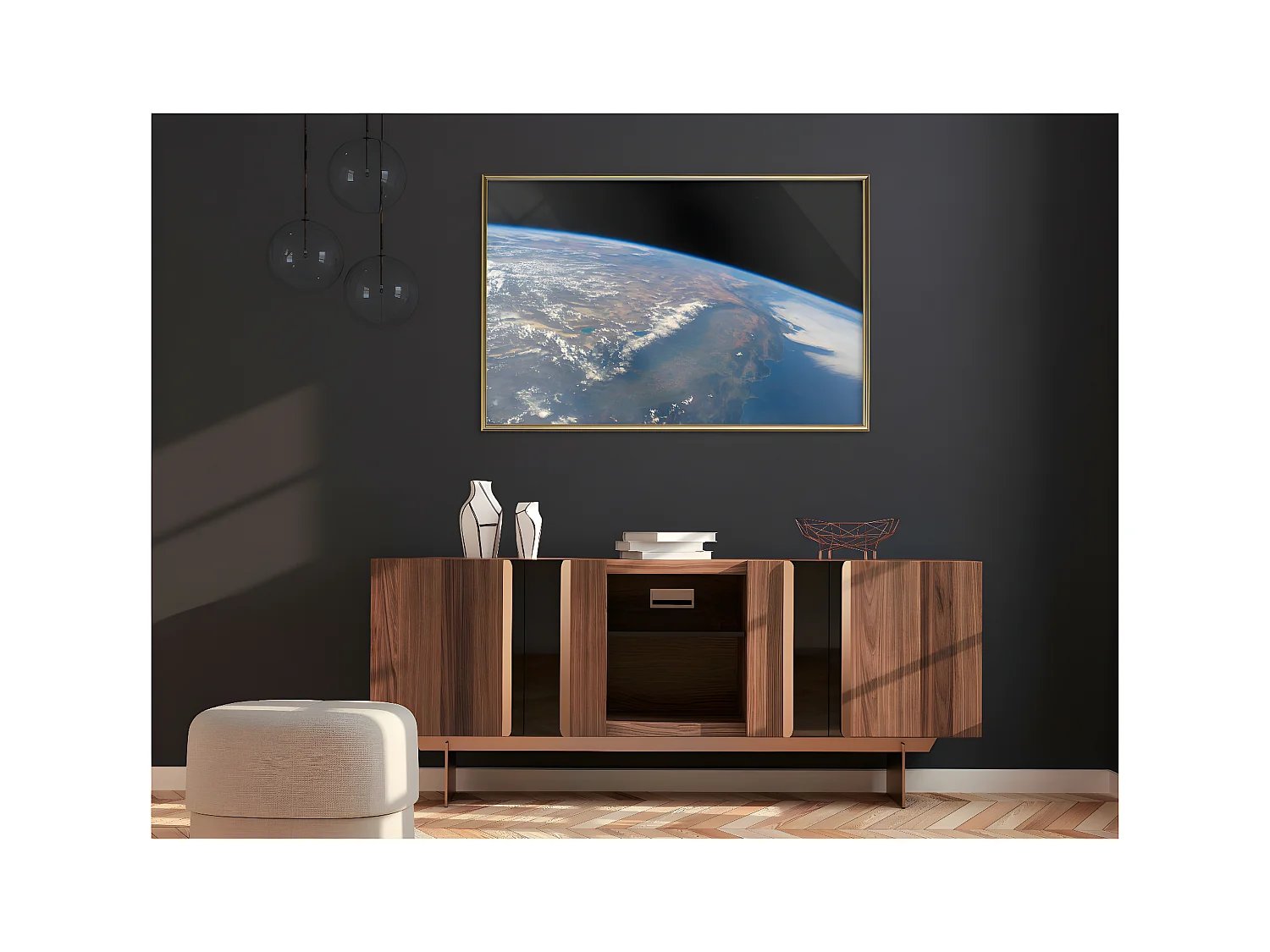 Affiche Murale Encadrée "Curve of the Earth" 90 x 60 cm Or