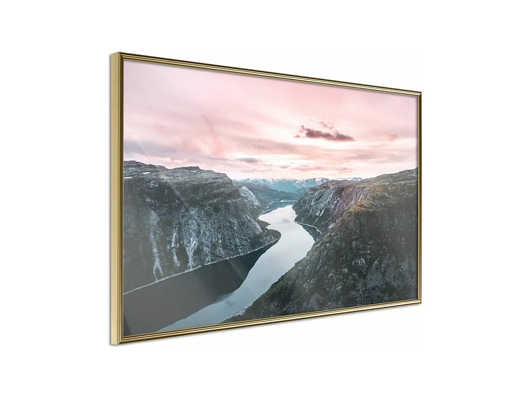 Affiche Murale Encadrée "Stunning View" 90 x 60 cm Or