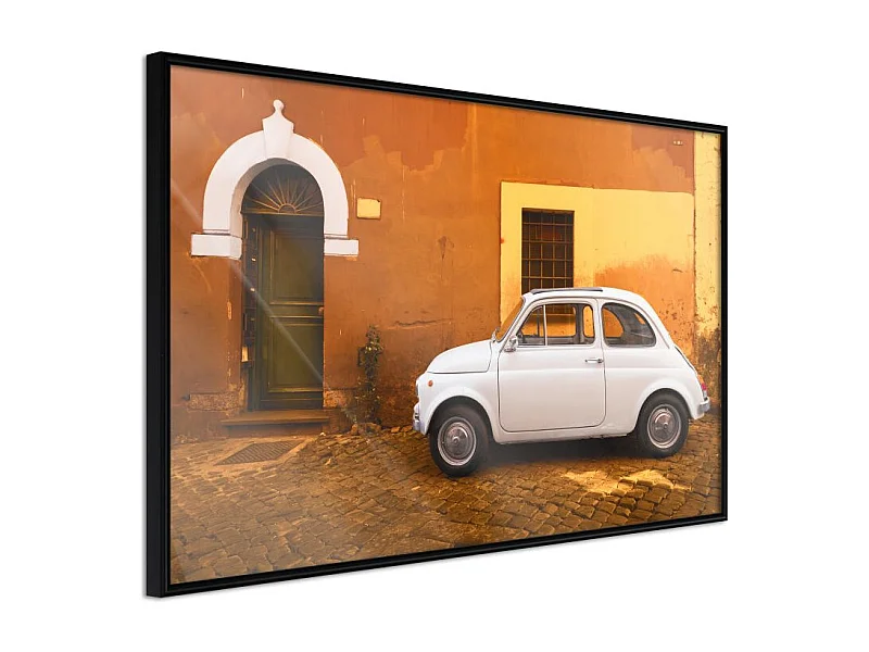 Affiche Murale Encadrée "White Car" 60 x 40 cm Noir