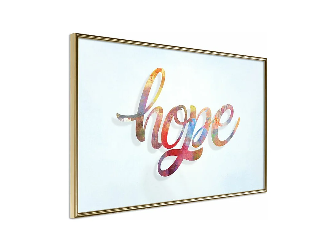 Affiche Murale Encadrée "Colourful Hope" 60 x 40 cm Or