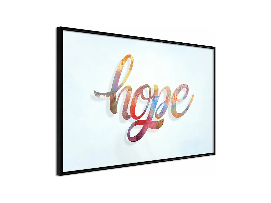 Affiche Murale Encadrée "Colourful Hope" 90 x 60 cm Noir