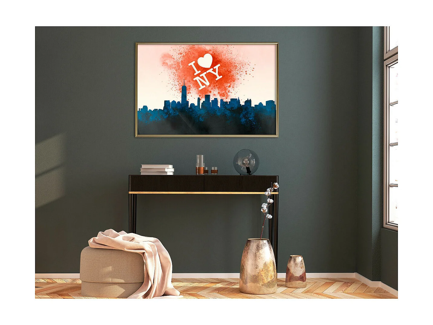 Affiche Murale Encadrée "Inscription Above the City" 90 x 60 cm Or