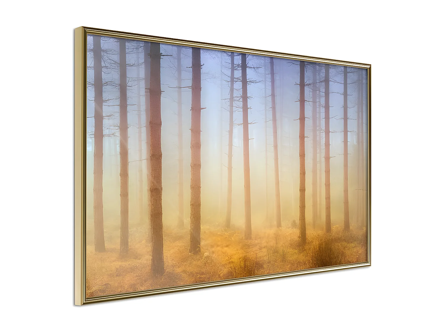 Affiche Murale Encadrée "Fog or Smoke" 90 x 60 cm Or