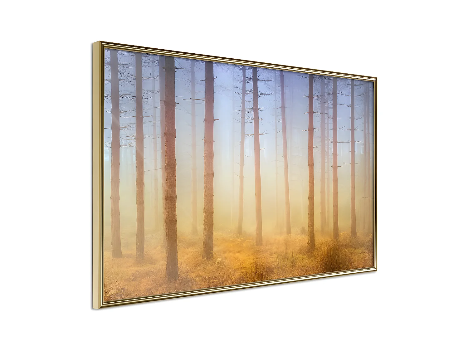 Affiche Murale Encadrée "Fog or Smoke" 90 x 60 cm Or