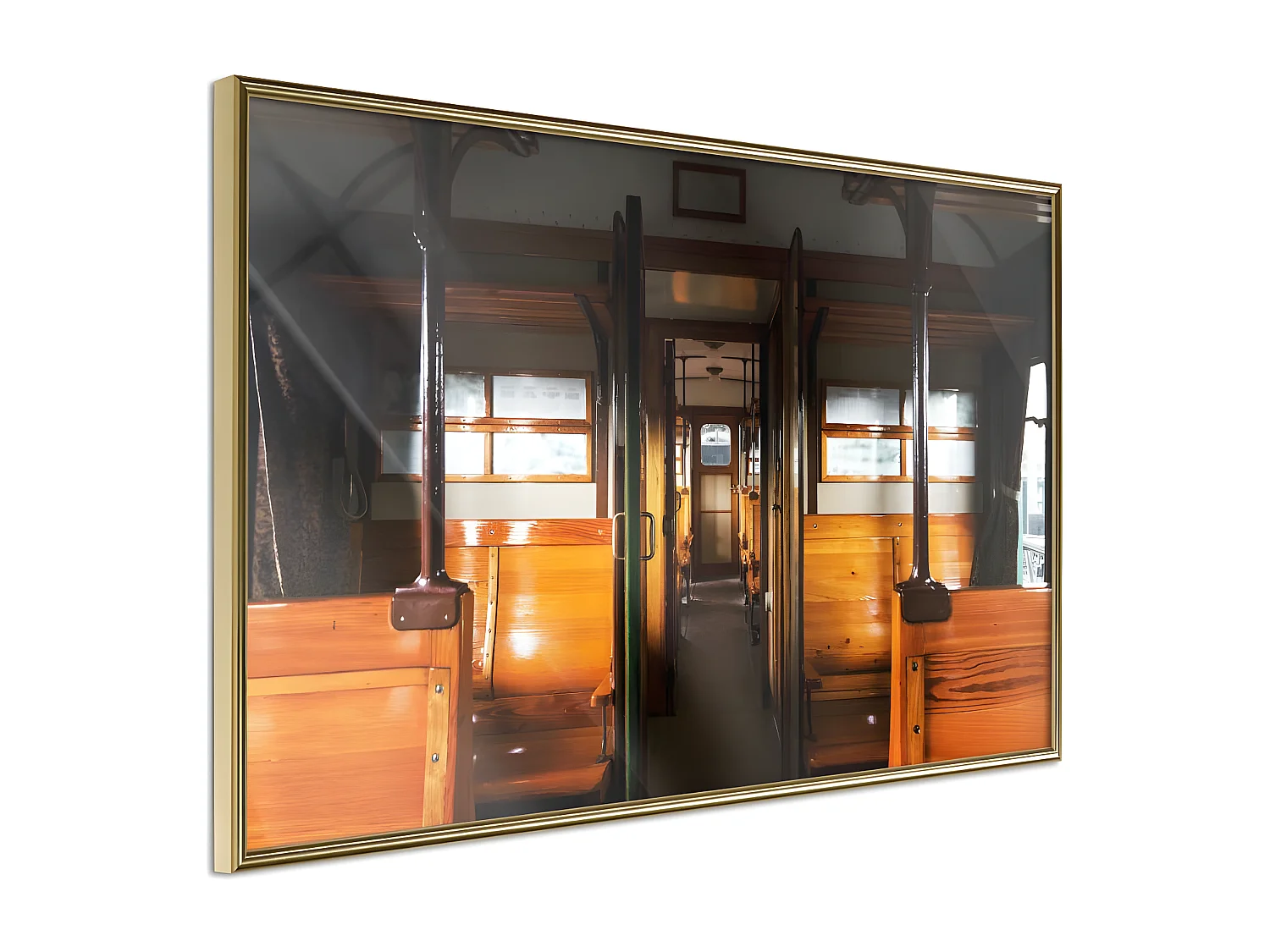 Affiche Murale Encadrée "Train from the Past" 30 x 20 cm Or