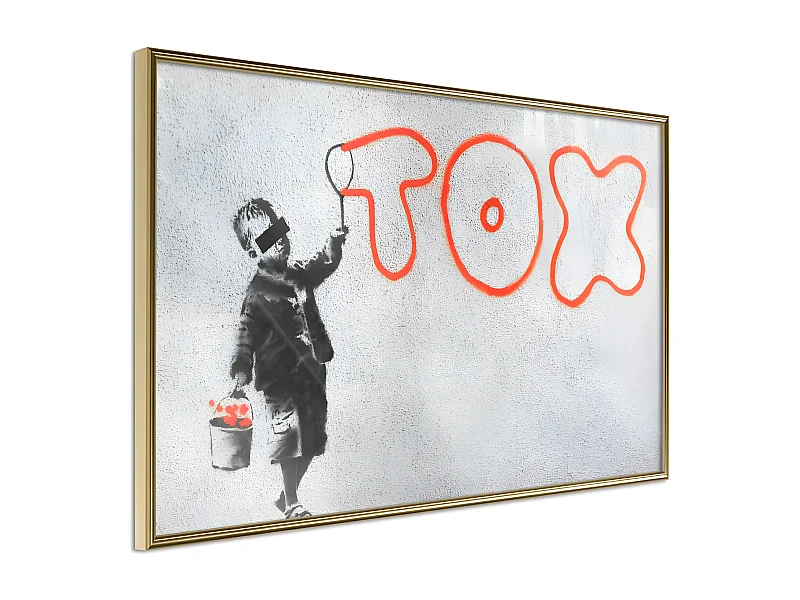 Affiche Murale Encadrée "Banksy Tox" 45 x 30 cm Or