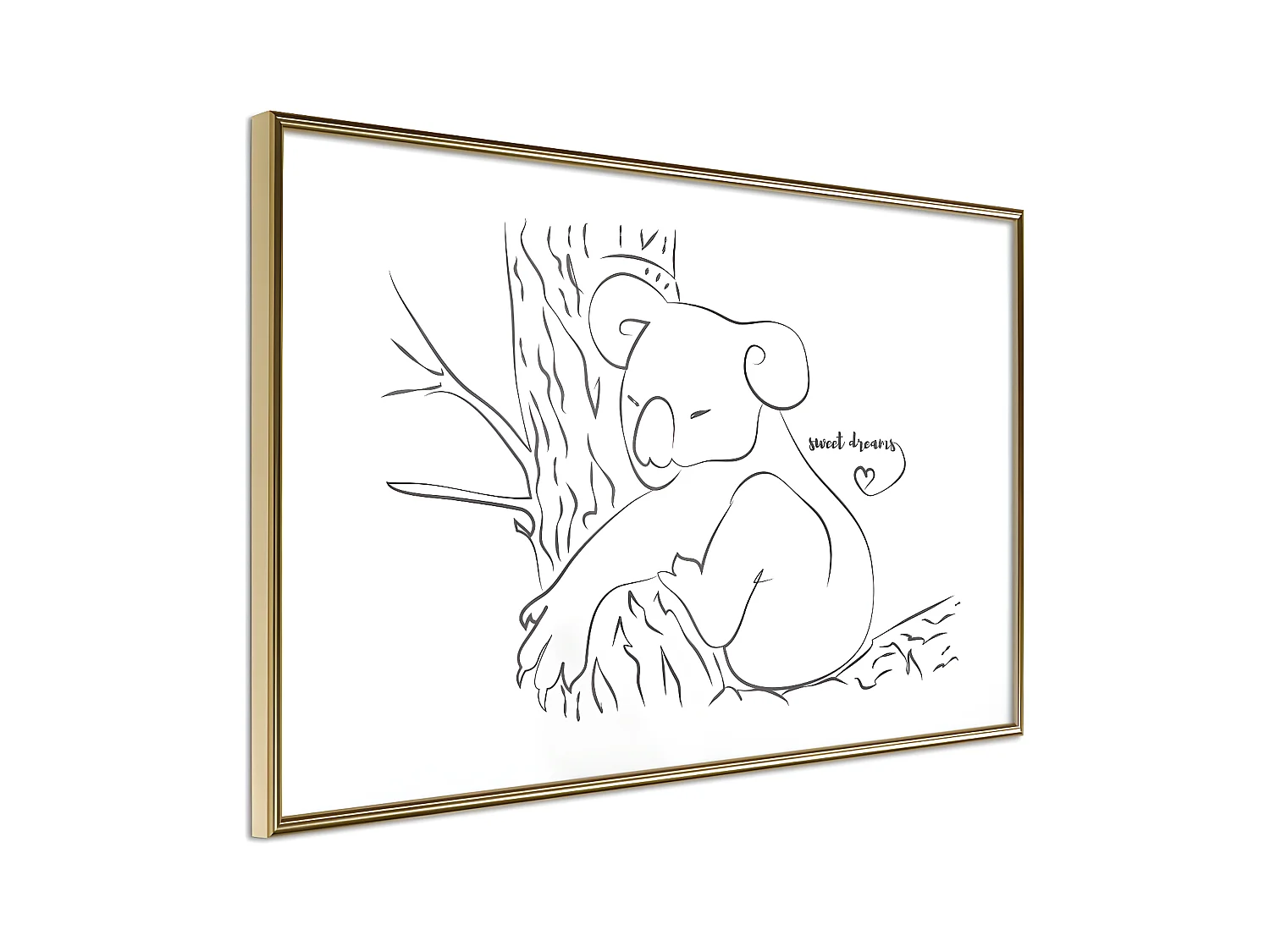Affiche Murale Encadrée "Resting Koala" 30 x 20 cm Or