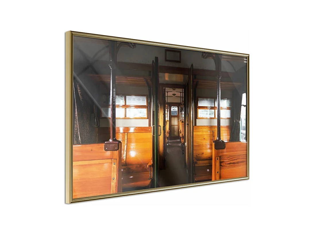 Affiche Murale Encadrée "Train from the Past" 90 x 60 cm Or