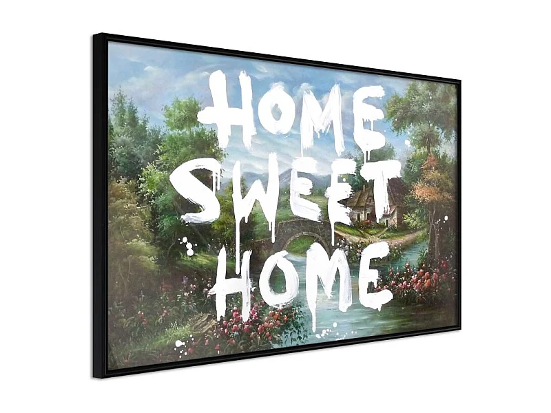 Affiche Murale Encadrée "There's No Place Like Home" 45 x 30 cm Noir