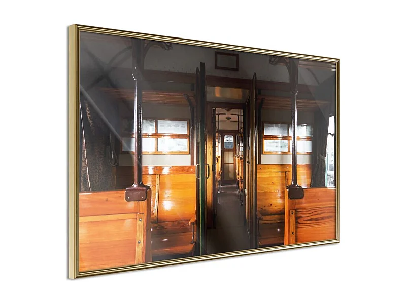 Affiche Murale Encadrée "Train from the Past" 45 x 30 cm Or