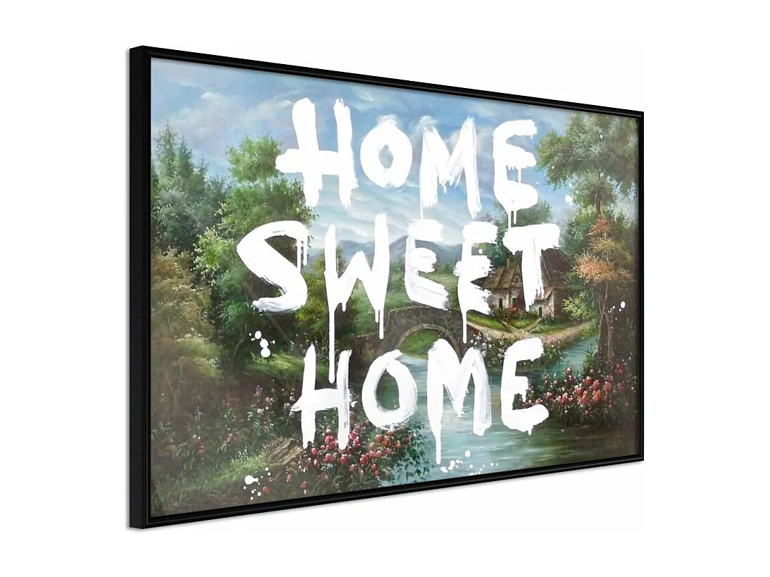 Affiche Murale Encadrée "There's No Place Like Home" 60 x 40 cm Noir
