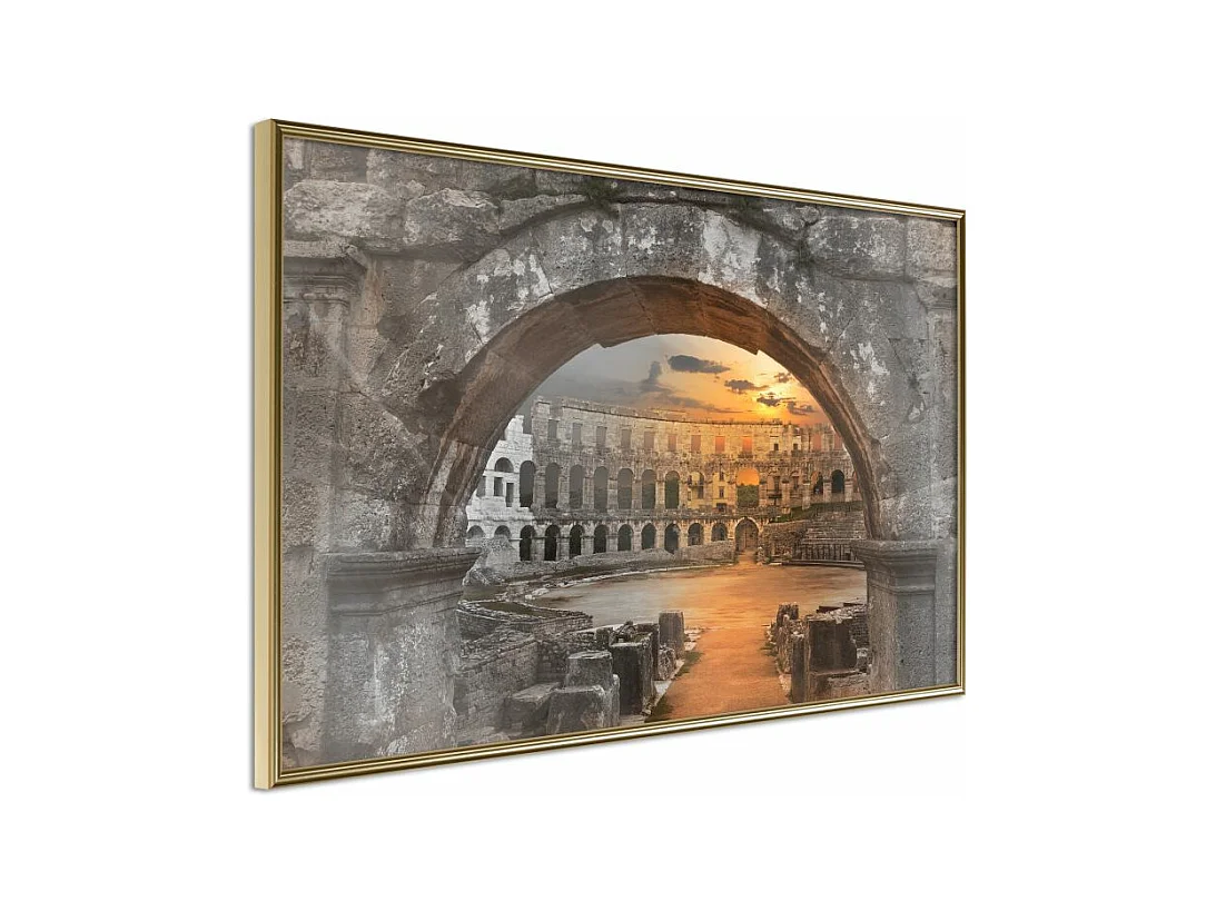 Affiche Murale Encadrée "Sunset in the Ancient City" 45 x 30 cm Or