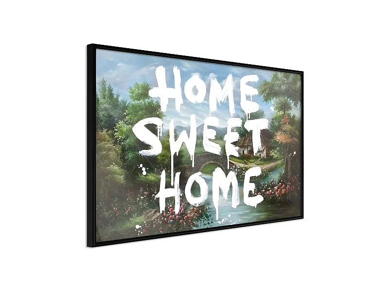 Affiche Murale Encadrée "There's No Place Like Home" 30 x 20 cm Noir