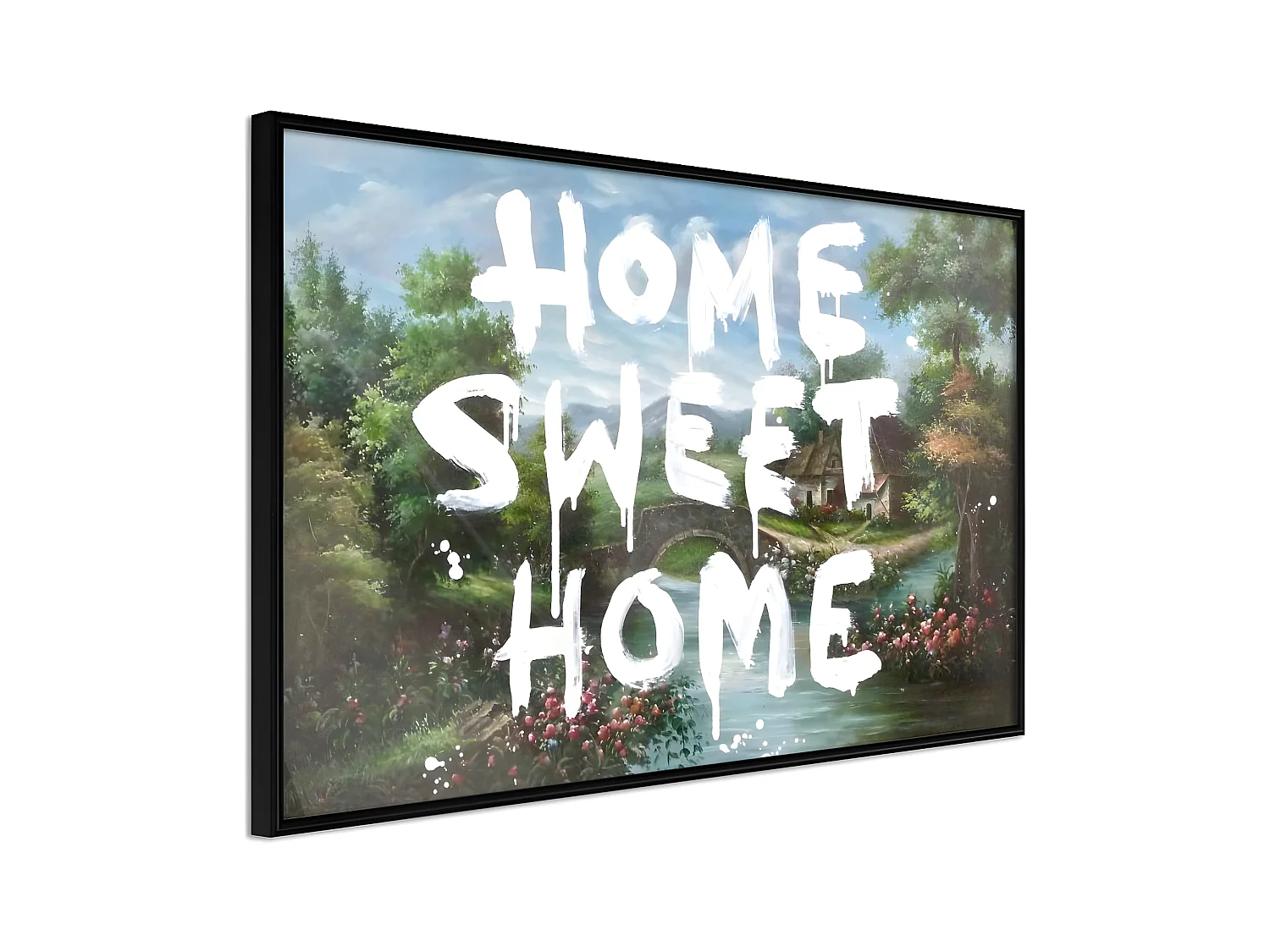 Affiche Murale Encadrée "There's No Place Like Home" 30 x 20 cm Noir