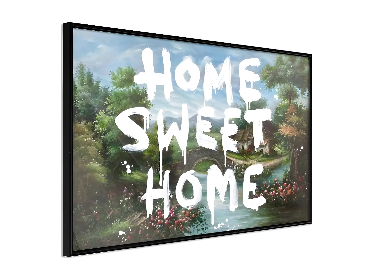 Affiche Murale Encadrée "There's No Place Like Home" 30 x 20 cm Noir