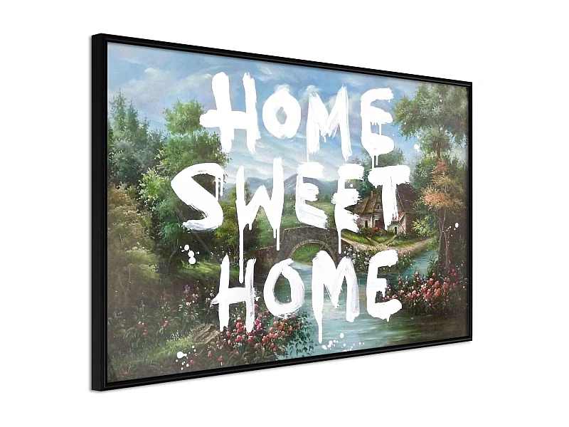 Affiche Murale Encadrée "There's No Place Like Home" 30 x 20 cm Noir