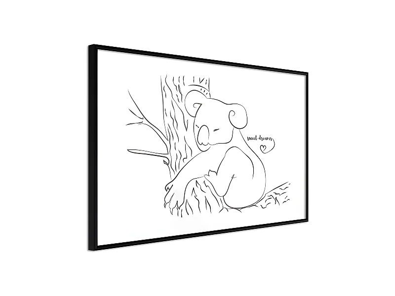 Affiche Murale Encadrée "Resting Koala" 60 x 40 cm Noir
