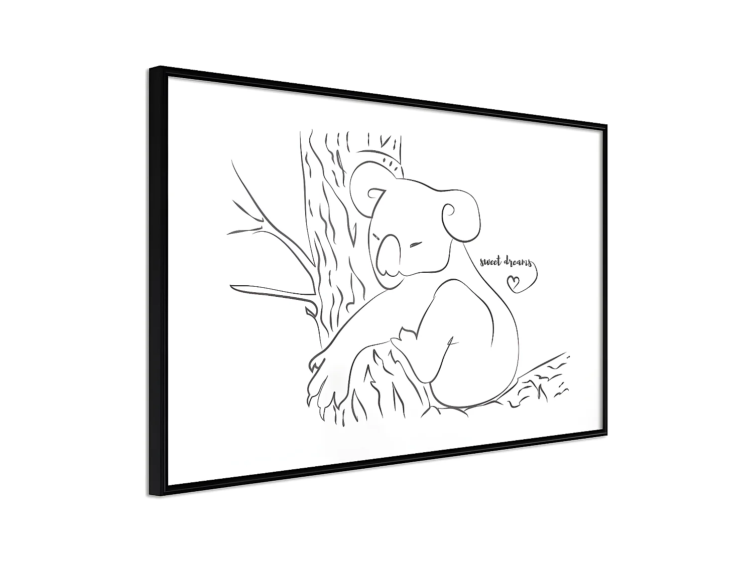 Affiche Murale Encadrée "Resting Koala" 60 x 40 cm Noir