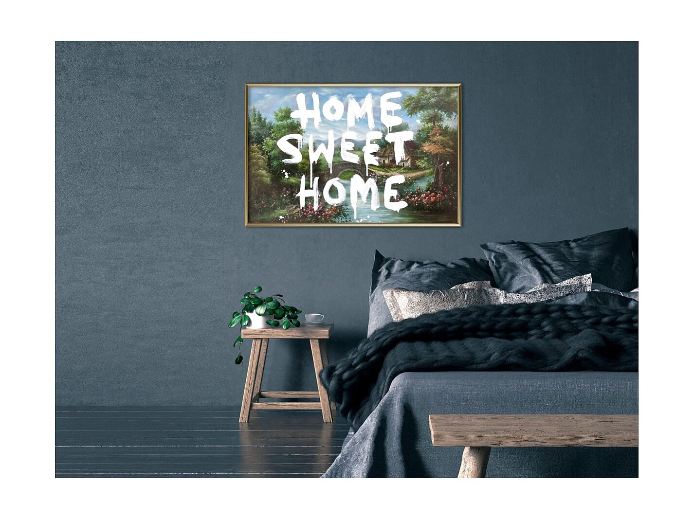 Affiche Murale Encadrée "There's No Place Like Home" 90 x 60 cm Or