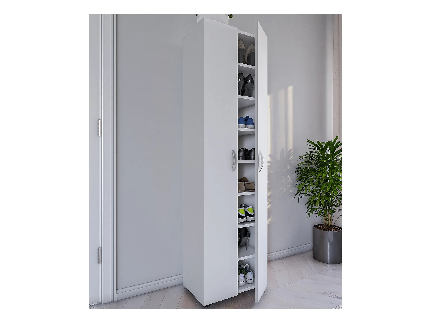 XXL Holz Großer Schuhschrank Schuhkommode Ulas 8