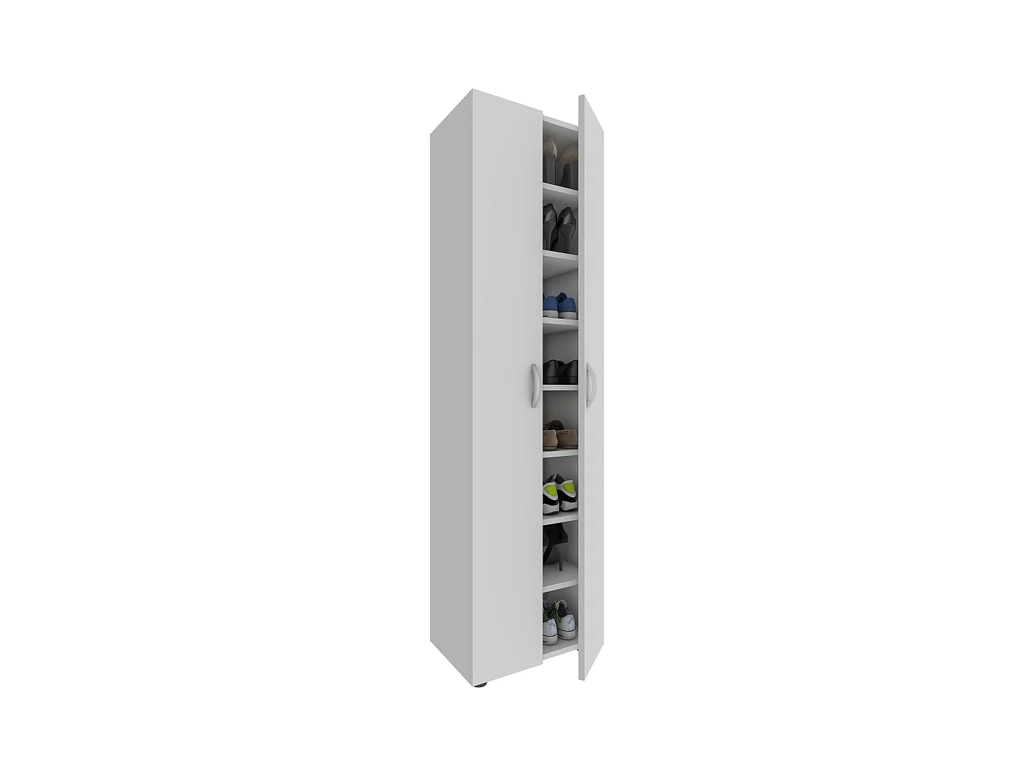 Shoe cabinet Ulas White H. 173 x W. 49 x D. 30 cm